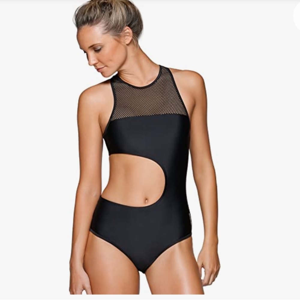 Lorna Jane active body suit one piece talyah black swimsuit